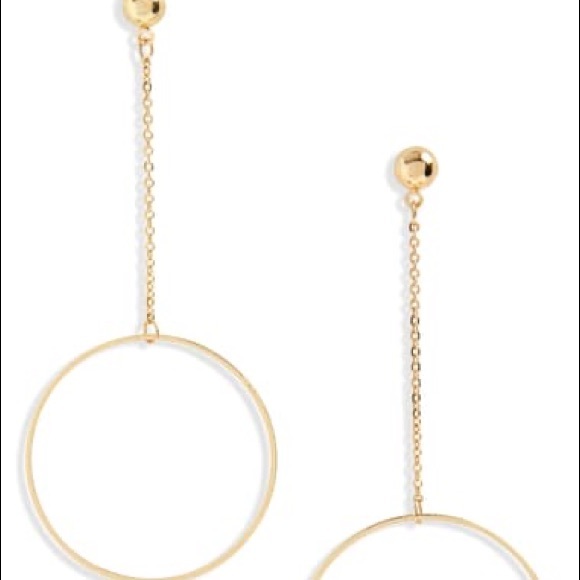 BP. Circle and Chain Earrings - Picture 2 of 2